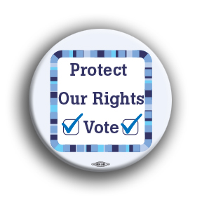 Protect Our Rights Vote 3" Button - #BT62263 - DemocraticStuff.com