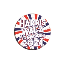  Harris and Walz 3 Inch Pinwheel Button 