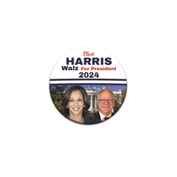  Harris and Walz for President 3 Inch Photo Button 